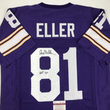 Autographed/Signed Carl Eller HOF 04 Minnesota Purple Football Jersey JSA COA