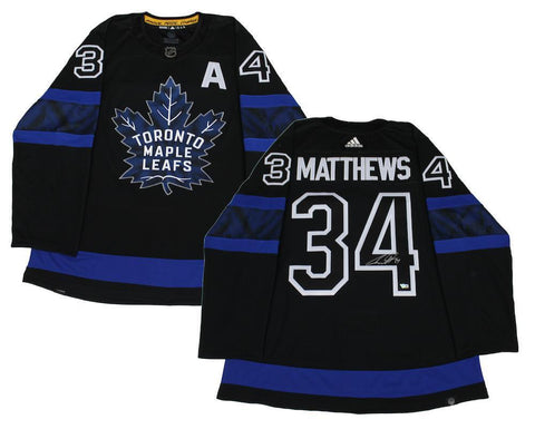 AUSTON MATTHEWS Autographed Authentic Captain Black Adidas Jersey FANATICS