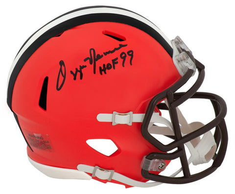 Ozzie Newsome Signed Browns Riddell Speed Mini Helmet w/HOF'99 - (SCHWARTZ COA)