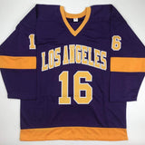 Autographed/Signed MARCEL DIONNE HOF 92 Los Angeles LA Purple Jersey JSA COA