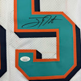 Framed Autographed/Signed Joey Porter Sr. 35x39 Miami White Jersey JSA COA