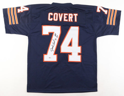 Jim Covert Signed Chicago Bears Jersey Inscribed HOF 20 (PSA COA) Junk Yard Dogs