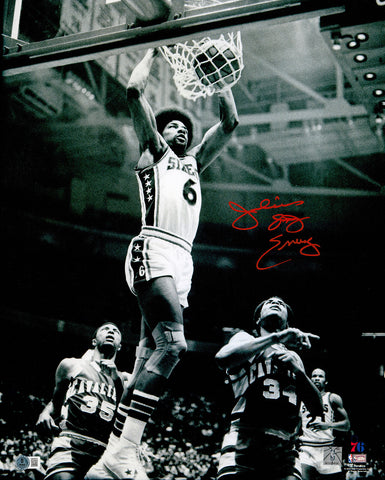 JULIUS "DR. J" ERVING AUTOGRAPHED 16X20 PHOTO 76ERS BECKETT WITNESS 232706