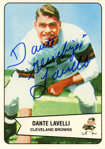 Dante Lavelli Autographed Cleveland Browns 5"x7" Photo Card Beckett 48232