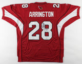 J. J. Arrington Signed Cardinals Jersey Inscribed "Thanks For Puchin Me Harder"