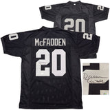 OAKLAND RAIDERS DARREN MCFADDEN AUTOGRAPHED BLACK JERSEY BECKETT BAS QR 229984