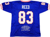 BUFFALO BILLS ANDRE REED AUTOGRAPHED SIGNED BLUE JERSEY JSA STOCK #234556