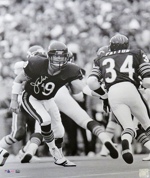 Jim McMahon Signed Bears Hand Off To Walter Payton B&W 16x20 Photo - (SS COA)