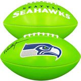 WALTER JONES AUTOGRAPHED SEATTLE SEAHAWKS GREEN LOGO FOOTBALL MCS HOLO 203088