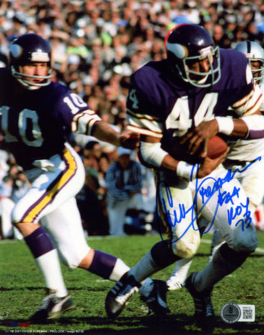 Chuck Foreman Signed Minnesota Vikings 8x10 Photo ROY Beckett 45742