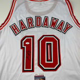 Autographed/Signed Tim Hardaway Miami White Basketball Jersey JSA COA