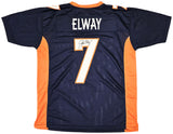 DENVER BRONCOS JOHN ELWAY AUTOGRAPHED BLUE JERSEY BECKETT BAS WITNESS 220372