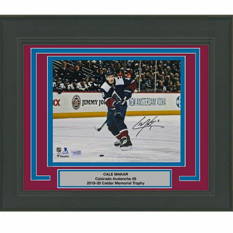 FRAMED Autographed/Signed CALE MAKAR Colorado Avalanche 8x10 Photo Fanatics COA