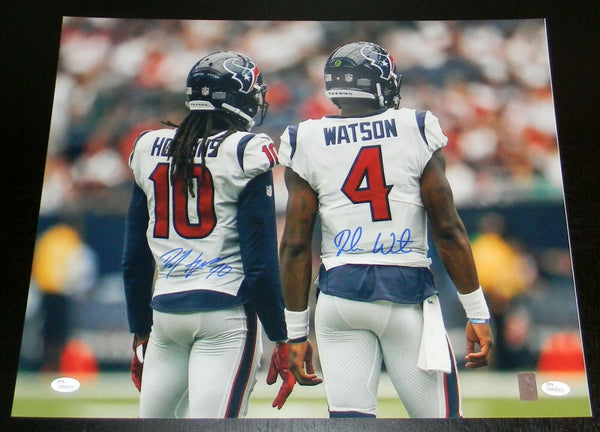 DESHAUN WATSON & DEANDRE HOPKINS AUTOGRAPHED HOUSTON TEXANS 16x20 PHOTO JSA