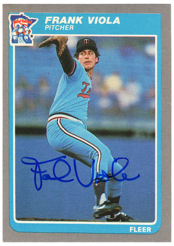 Frank Viola Signed Twins 1985 Fleer Baseball Trading Card #291 - (SCHWARTZ COA)