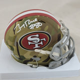 JERRY RICE SIGNED SAN FRANCISCO 49ERS CAMO SPEED MINI HELMET FANATICS