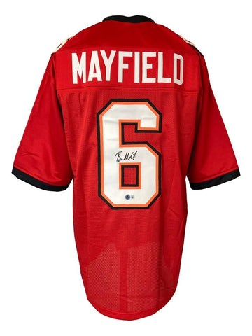 Baker Mayfield Tampa Bay Signed Red Football Jersey BAS