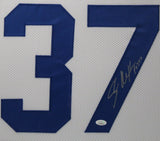 SHAUN ALEXANDER (Seahawks white TOWER) Signed Autographed Framed Jersey JSA