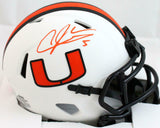 Andre Johnson Autographed Miami Hurricanes Lunar Speed Mini Helmet-JSA W *Orange