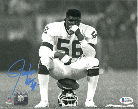 Lawrence Taylor Autographed New York Giants 8x10 Photo W/ HOF 99 Beckett #4