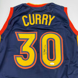 Autographed/Signed Stephen Steph Curry Golden State Black Retro Jersey JSA COA