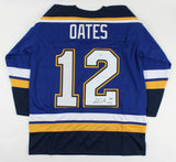 Adam Oates Signed Blues Jersey Inscribed "HOF 12" (Beckett COA) / NHL HOF 2012