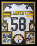 FRAMED PITTSBURGH STEELERS JACK LAMBERT AUTOGRAPHED INSCRIBED JERSEY JSA COA