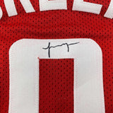 Framed Autographed/Signed Jalen Green 33x42 Houston Red Jersey JSA COA