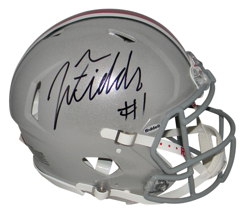 JUSTIN FIELDS SIGNED OHIO STATE BUCKEYES FULL SIZE SPEED AUTHENTIC HELMET BAS