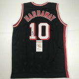 Autographed/Signed TIM HARDAWAY Miami Black Basketball Jersey JSA COA Auto