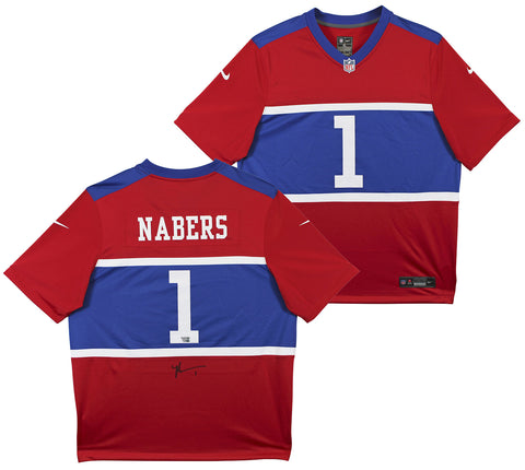 Giants Malik Nabers Authentic Signed Century Red Nike Game Jersey Fanatics