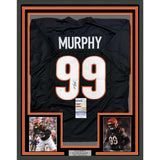 Framed Autographed/Signed Myles Murphy 35x39 Cincinnati Black Jersey JSA COA