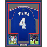 Framed Autographed/Signed Patrick Vieira 35x39 France Jersey Beckett BAS COA