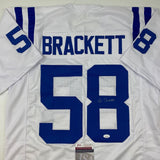 Autographed/Signed Gary Brackett Indianapolis White Football Jersey JSA COA