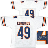 CHICAGO BEARS TREMAINE EDMUNDS AUTOGRAPHED WHITE JERSEY BECKETT WITNESS 221052