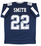 Emmitt Smith Authentic Signed Navy Pro Style Jersey Autographed BAS Witnessed