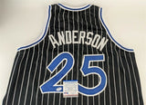 Nick Anderson Signed Magic Black Jersey (PSA COA) 1st Ever Draft Pick / Orlando