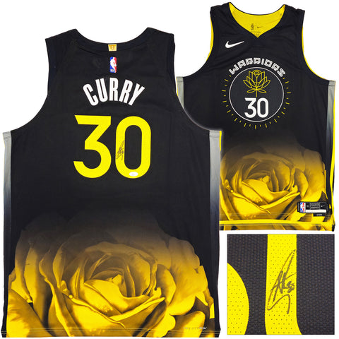 WARRIORS STEPHEN CURRY AUTOGRAPHED NIKE AUTHENTIC CITY JERSEY 52 JSA 235682