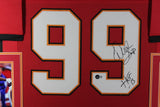 WARREN SAPP HOF 13 (Buccaneers red SKYLINE) Signed Autographed Framed Jersey JSA