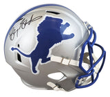 Lions Barry Sanders Signed 1983-01 TB Speed F/S Speed Rep Helmet W/ Case BAS Wit