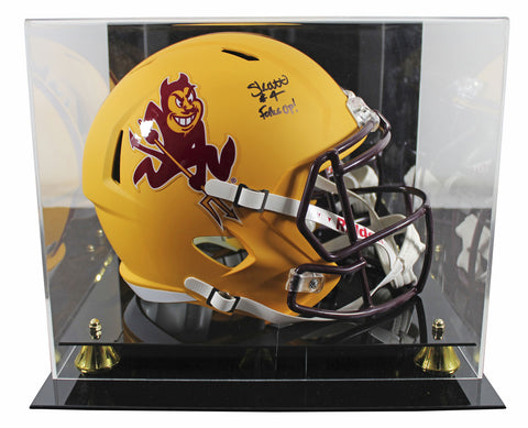 Arizona State Cameron Skattebo Signed Sparky F/S Speed Rep Helmet W/ Case BAS W