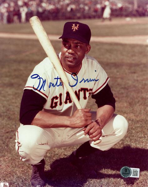 Monte Irvin Autographed/Signed New York Giants 8x10 Photo BAS 45130