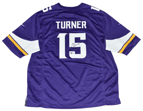 DALLAS TURNER SIGNED MINNESOTA VIKINGS #15 PURPLE NIKE JERSEY BECKETT