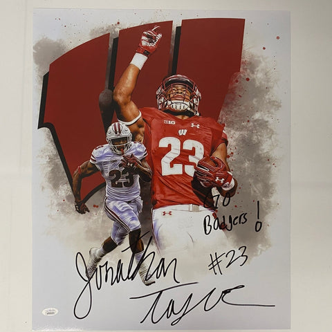 Autographed/Signed Jonathan Taylor Wisconsin Badgers 16x20 Photo JSA COA