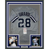 Framed Autographed/Signed Joe Girardi 33x42 New York Grey Jersey JSA COA