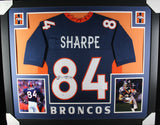 Shannon Sharpe Autographed Pro Style Framed Blue XL Jersey Beckett 36201