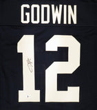 PENN STATE NITTANY LIONS CHRIS GODWIN AUTOGRAPHED BLUE JERSEY BECKETT BAS 187472