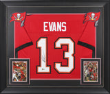 Mike Evans Authentic Signed Red Pro Style Framed Jersey BAS Witnessed 2