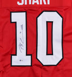 Patrick Sharp Signed Chicago Blackhawk Jersey (Beckett Holo) 3xStanley Cup Champ