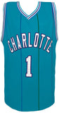 Muggsy Bogues (HORNETS) Signed Teal Custom Basketball Jersey - (SCHWARTZ COA)